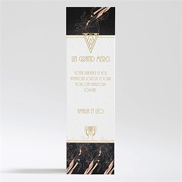 Remerciement mariage art deco ardoise