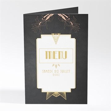 Menu mariage art deco ardoise