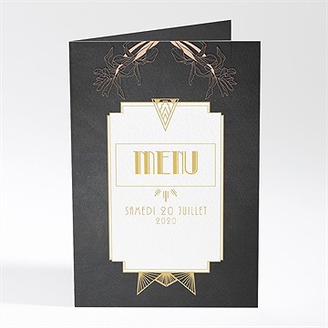 Menu mariage art deco ardoise