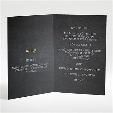 Menu mariage art deco ardoise - Intérieur du menu
