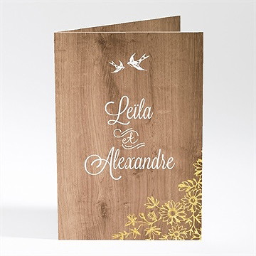 Menu mariage fond en bois