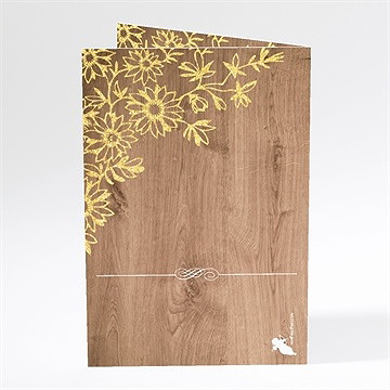 Menu mariage fond en bois - Dos du menu