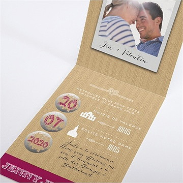 Faire-part mariage on s'unit - Intérieur du faire-part gratté