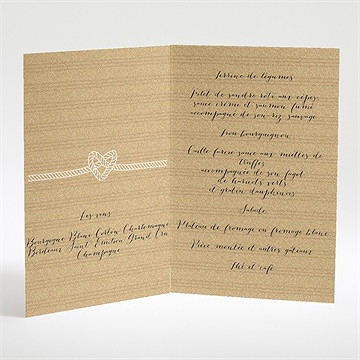 Menu mariage on s'unit - Intérieur du menu