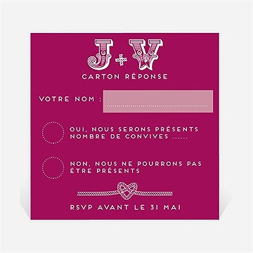 Carton réponse mariage on s'unit