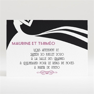 Carton d'invitation mariage contraste des couleurs