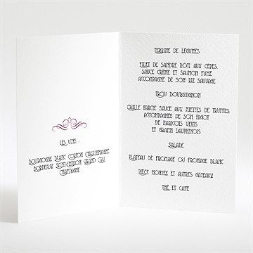 Menu mariage contraste des couleurs - Intérieur du menu