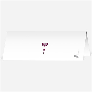 Marque-place mariage contraste des couleurs - Dos du marque-place