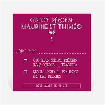 Carton réponse mariage contraste des couleurs