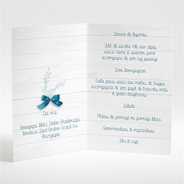 Menu baptême noeud et croix - Intérieur du menu