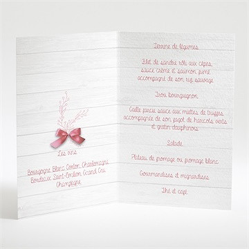 Menu baptême jolie composition - Intérieur du menu