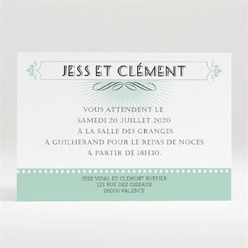 Carton d'invitation mariage ticket cinema