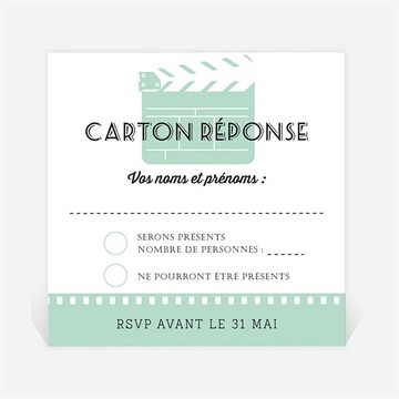 Carton réponse mariage ticket cinema