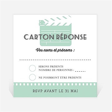Carton réponse mariage ticket cinema