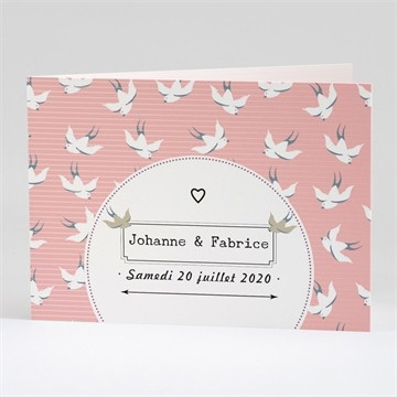 Faire-part mariage nos motifs hirondelles