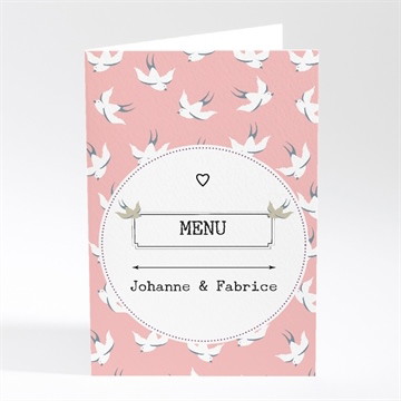 Menu mariage nos motifs hirondelles