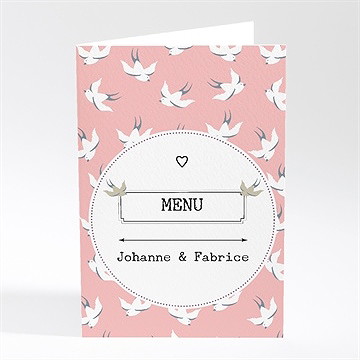 Menu mariage nos motifs hirondelles