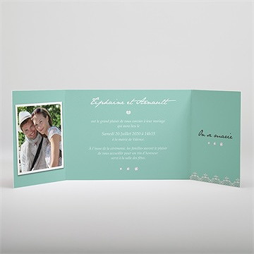 Faire-part mariage strass et paillettes - Intérieur du faire-part