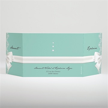 Faire-part mariage strass et paillettes - Dos du faire-part