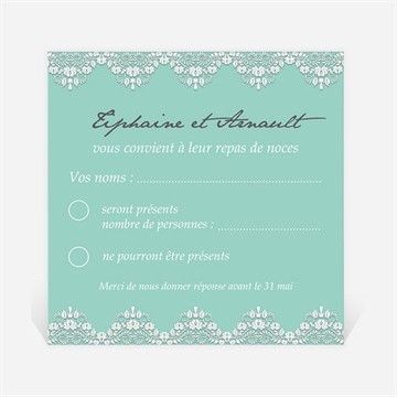 Carton réponse mariage strass et paillettes