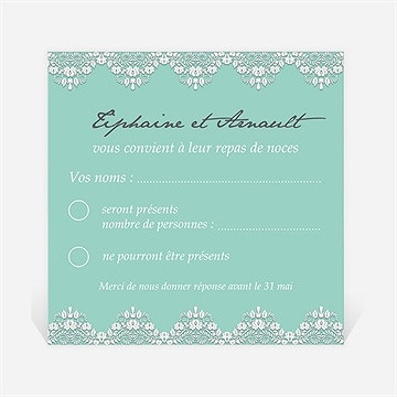 Carton réponse mariage strass et paillettes