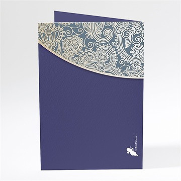 Menu mariage bleu nuit et or - Dos du menu