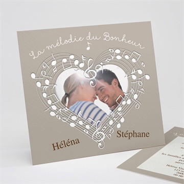 Faire-part mariage thème musical