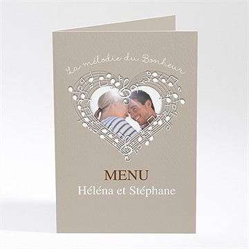 Menu mariage thème musical