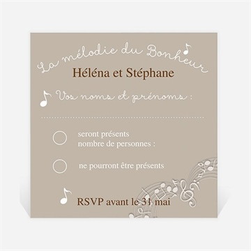 Carton réponse mariage thème musical