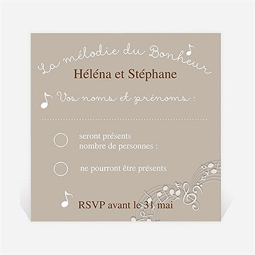 Carton réponse mariage thème musical