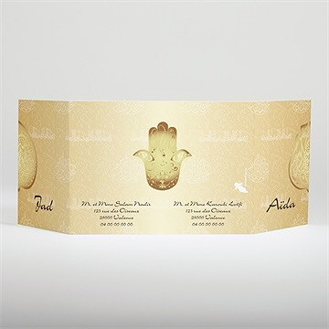 Faire-part mariage féerique et scintillant - Dos du faire-part