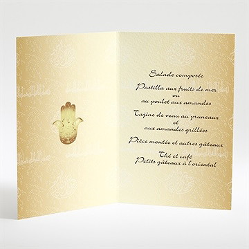 Menu mariage féerique et scintillant - Intérieur du menu