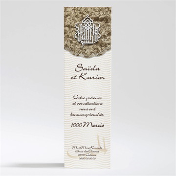 Remerciement mariage soleil et or