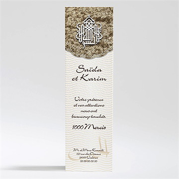 Remerciement mariage soleil et or