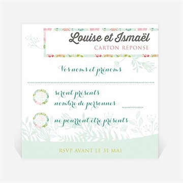 Carton réponse mariage le printemps