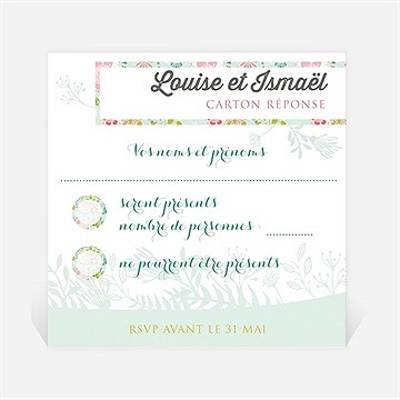 Carton réponse mariage le printemps