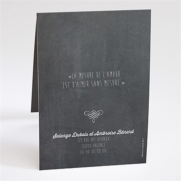 Faire-part mariage découpe ardoise photo - Dos du faire-part