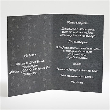 Menu mariage découpe ardoise photo - Intérieur du menu