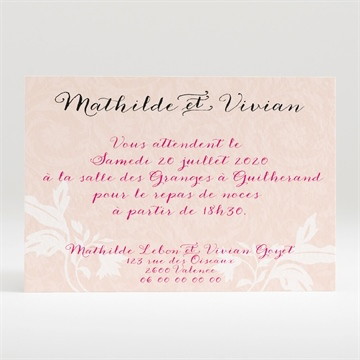 Carton d'invitation mariage coeur en liberty