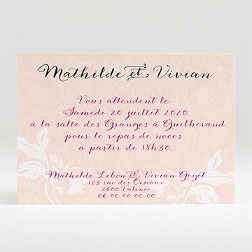 Carton d'invitation mariage coeur en liberty