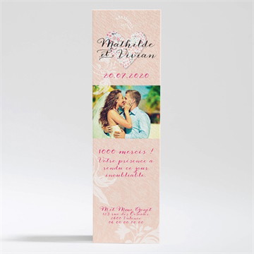 Remerciement mariage coeur en liberty