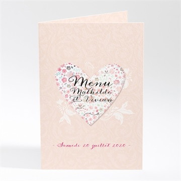 Menu mariage coeur en liberty