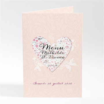 Menu mariage coeur en liberty