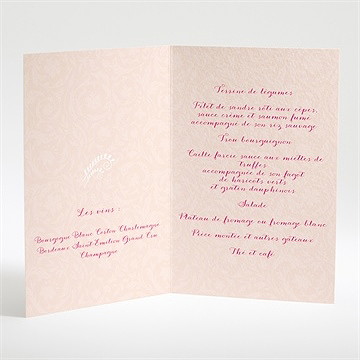 Menu mariage coeur en liberty - Intérieur du menu