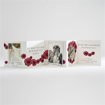 Remerciement mariage champs de coquelicots - Carte ouverte