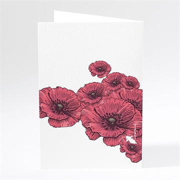 Menu mariage champs de coquelicots - Dos du menu