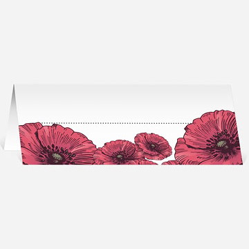 Marque-place mariage champs de coquelicots