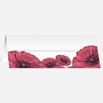 Marque-place mariage champs de coquelicots