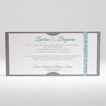 Faire-part mariage liberty texturé - Dos du faire-part