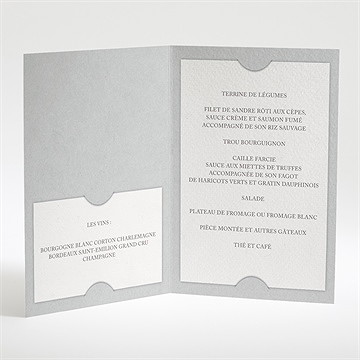 Menu mariage liberty texturé - Menu ouvert